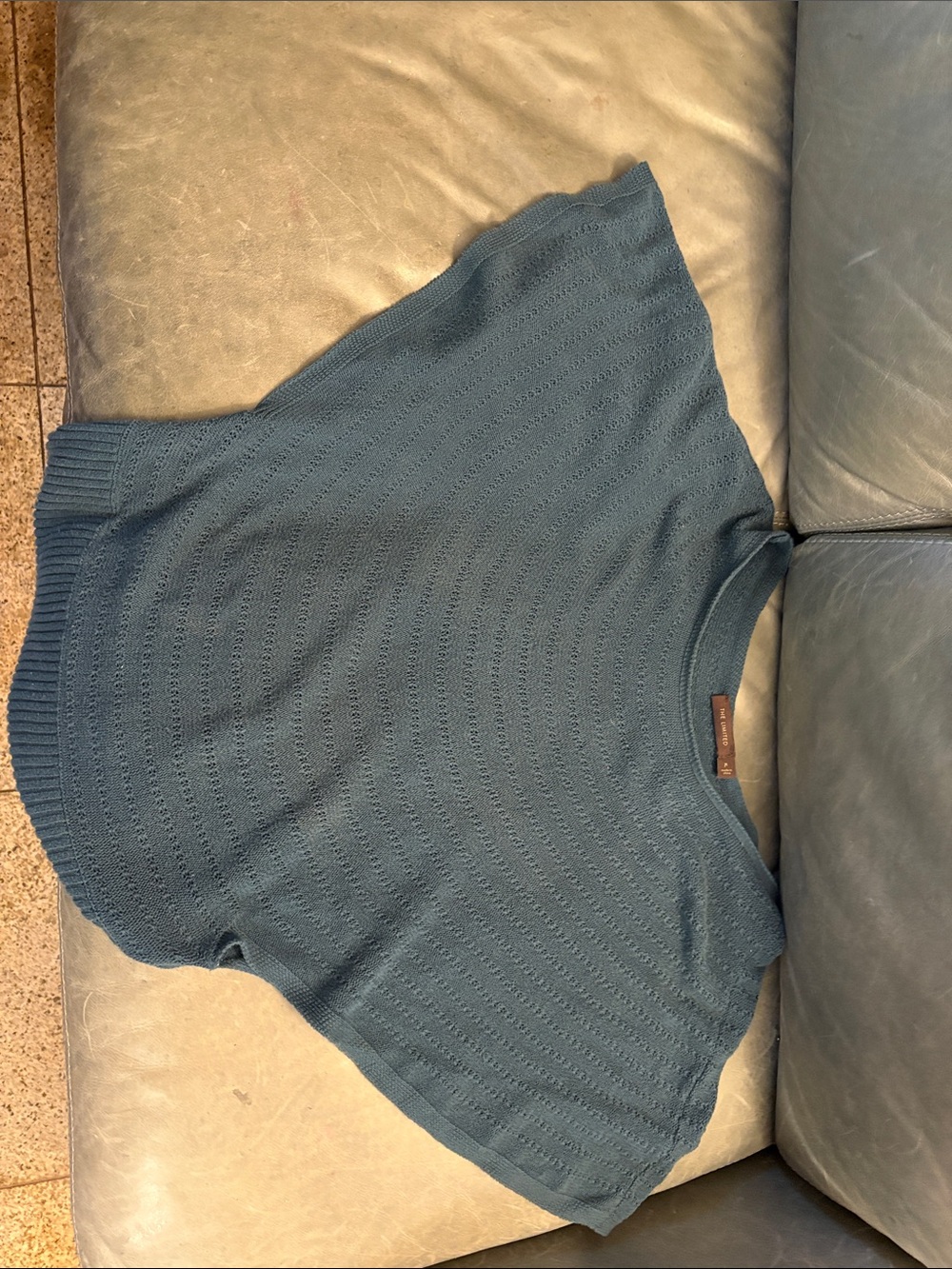 The Limited Teal Short-Sleeve Knit Sweater